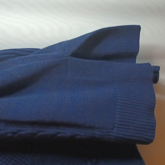 GAP Women's Blue Turtle Neck Cable Knit Sweater - Picture 6 of 9